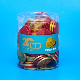 Монеты в банке «Смайлик», 6 г (120 шт)