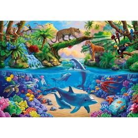 Холст с красками 40 × 50 см, по номерам «Тропики и подводный мир»