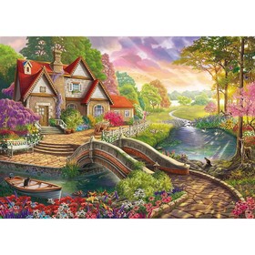 Холст с красками 40 × 50 см, по номерам «Волшебный загородный дом»