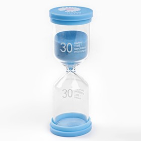 Песочные часы Happy time, на 30 минут, 4.4 х 12.6 см, голубые