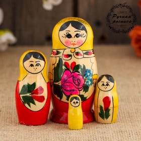 Матрёшка «Варвара», желтый платок, 4 кукольная, 9 см, ручная работа в Донецке
