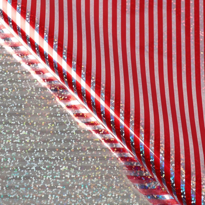 Paper holographic "Stripes", color: red