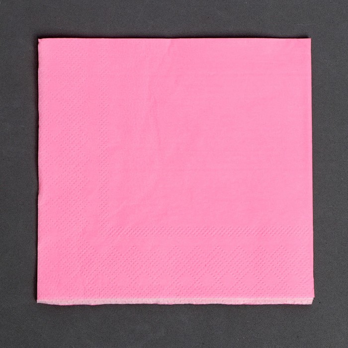 Салфетки бумажные (набор 20 шт) 25*25 см Однотонные, ярко розовый