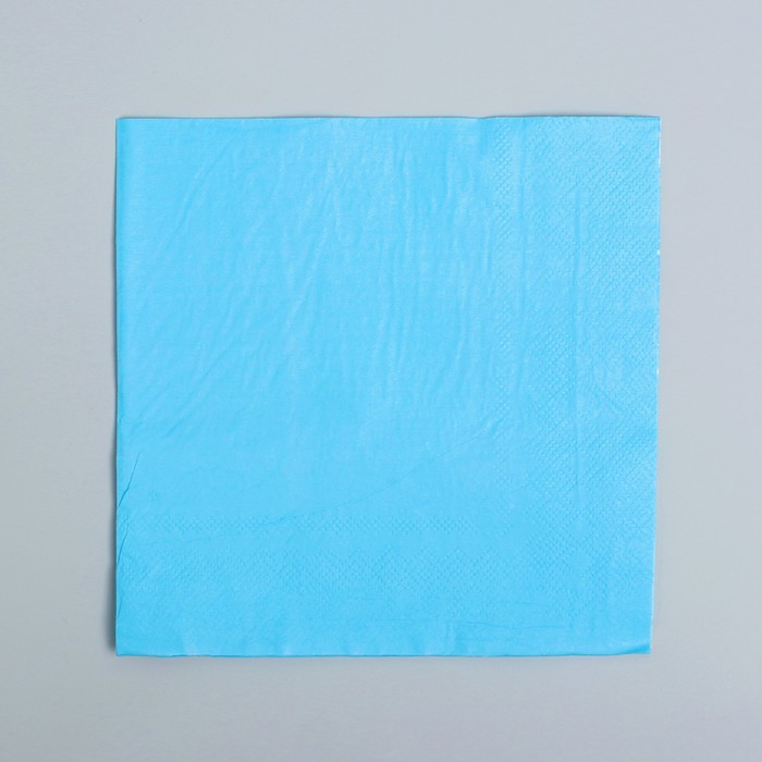 Салфетки бумажные (набор 20 шт) 33*33 см Однотонные, голубой