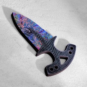 Сувенир деревянный ′Тычковый нож′, малый, фиолетовый с узорами в Донецке