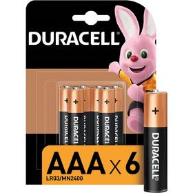 Батарейка алкалиновая Duracell Basic, AAA, LR03-6BL, 1.5В, блистер, 6 шт.