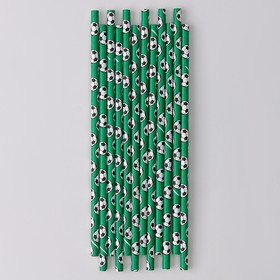 Трубочки для коктейля «Футбол», набор 12 шт., цвет зеленый в Донецке