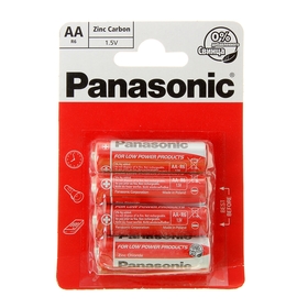 {{photo.Alt || photo.Description || 'Батарейка солевая Panasonic Zinc Carbon, AA, R6-4BL, 1.5В, блистер, 4 шт,'}}