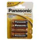 Батарейка алкалиновая Panasonic Alkaline Power, AA, R06-4BL, 1.5В, блистер, 4 шт. - фото 6799483