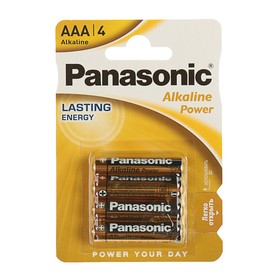 Батарейка алкалиновая Panasonic Alkaline Power, AAA, LR03-4BL, 1.5В, блистер, 4 шт.