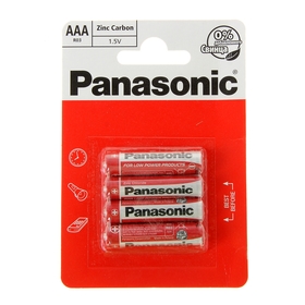 Батарейка солевая Panasonic Zinc Carbon, AAA, R03-4BL, 1.5В, блистер, 4 шт. 1035272