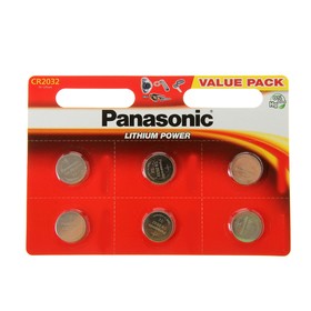 Батарейка литиевая Panasonic Lithium Power, CR2032-6BL, 3В, блистер, 6 шт. 1035292