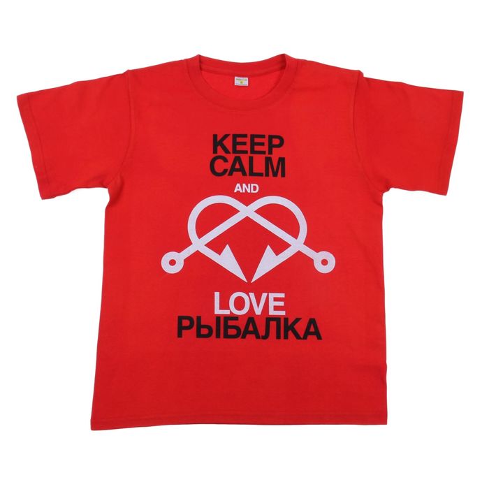 Футболка мужская &quot;Collorista Keep Calm&quot; Люби Рыбалку, р-р M (46), 100% хлопок трикотаж