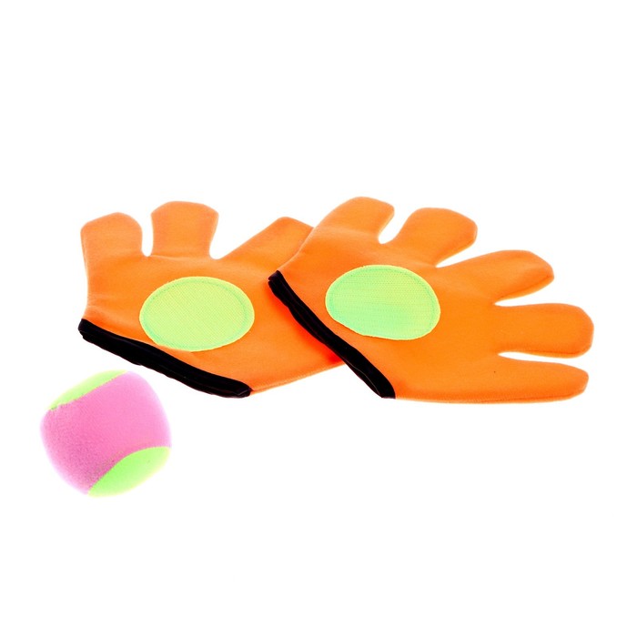 Игра «Кидай-поймай», 2 перчатки-ловушки для мяча, 1 мяч, цвета МИКС