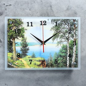 Часы настенные прямоугольные "Озеро", 25х35 см