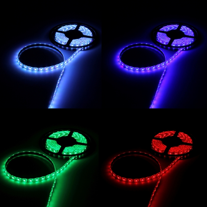 Светодиодная лента 12В, SMD5050, 5 м, IP65, 60LED, 14.4Вт/м, 14-16 Лм/1 LED, DC, МУЛЬТИ (RGB)