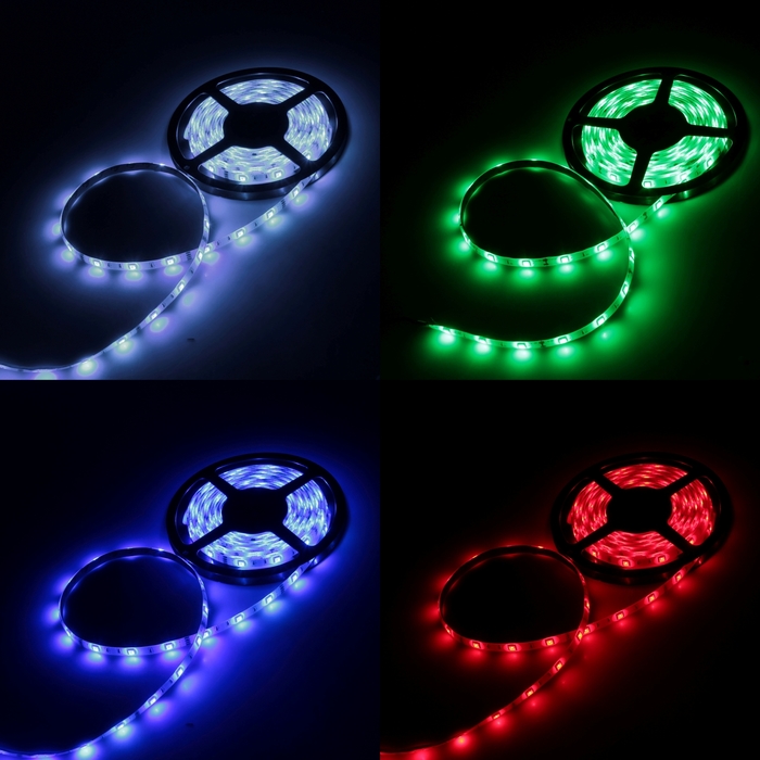 Светодиодная лента 12В, SMD5050, 5 м, IP33, 30LED, 7.2 Вт/м, 14-16 Лм/1 LED, DC, МУЛЬТИ (RGB)