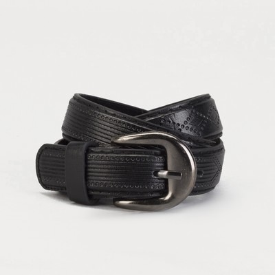 Children's belt, screw, metal buckle, width 2 cm, 70-90 cm, color black