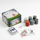 Покер, набор для игры (карты 54 шт, фишки 120 шт.), с номиналом, 15 х 15 см, микс - фото 34237