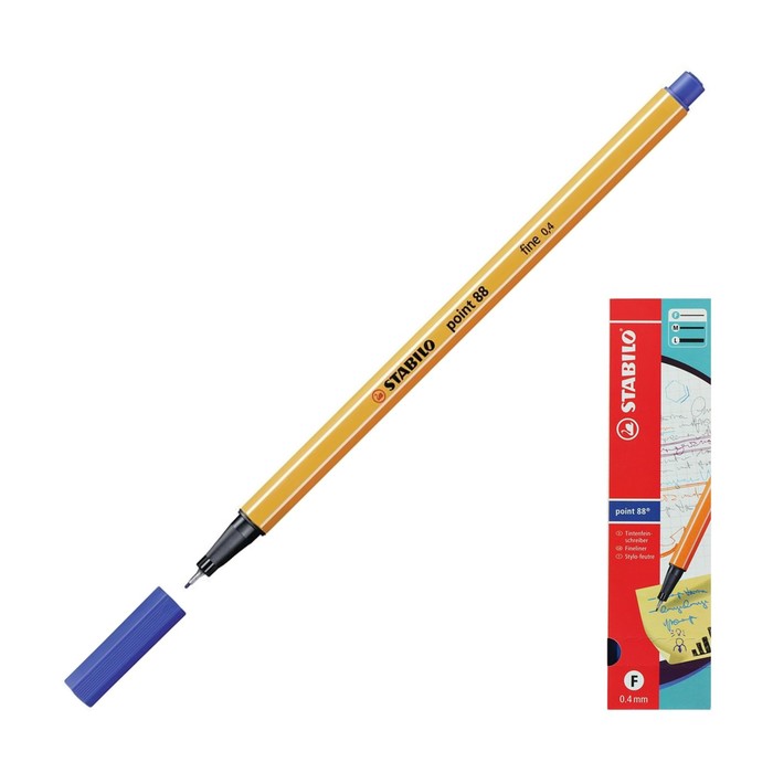 Ручка капиллярная Stabilo point 88 0.4 мм чернила синие 88/41