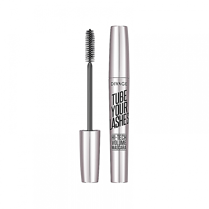 Тушь для ресниц Divage Tube Your Lashes № 01 с микрокапсулами для удлинения и объема, черная, 10 мл