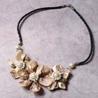 Necklace "Three of a delicate flower"