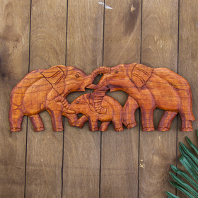 Панно декоративное "Семья слонов" 17,5х51х1 см