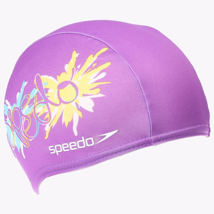 Шапочка для плавания SPEEDO Polyester Printed Cap Jr, безразмерная, цвет жёлто-бирюзовый