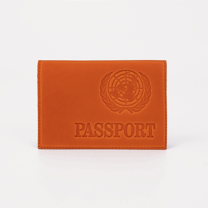Обложка для паспорта, тиснение, латинские буквы, цвет рыжий - фото 86145