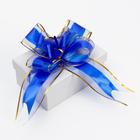 Бант-бабочка №7 "Золотая полоса", цвет синий 1020432