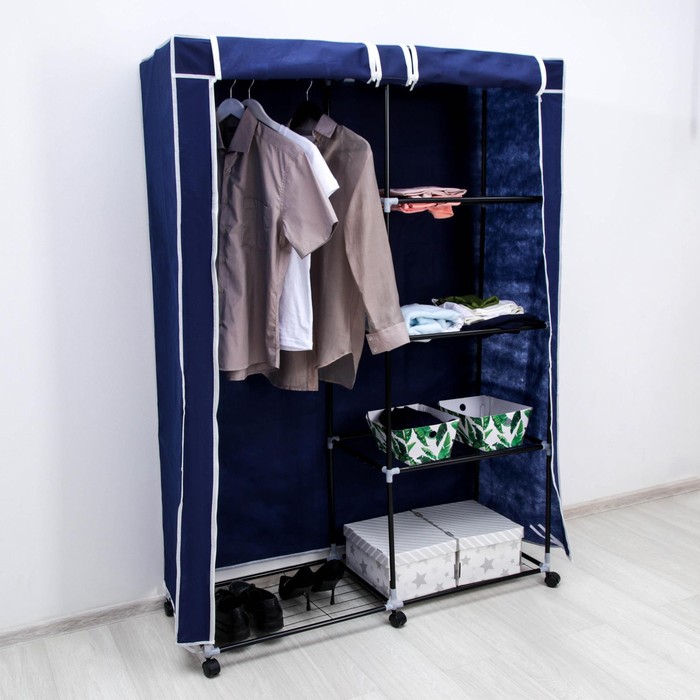 Шкаф для одежды 120х50х175 см, цвет синий