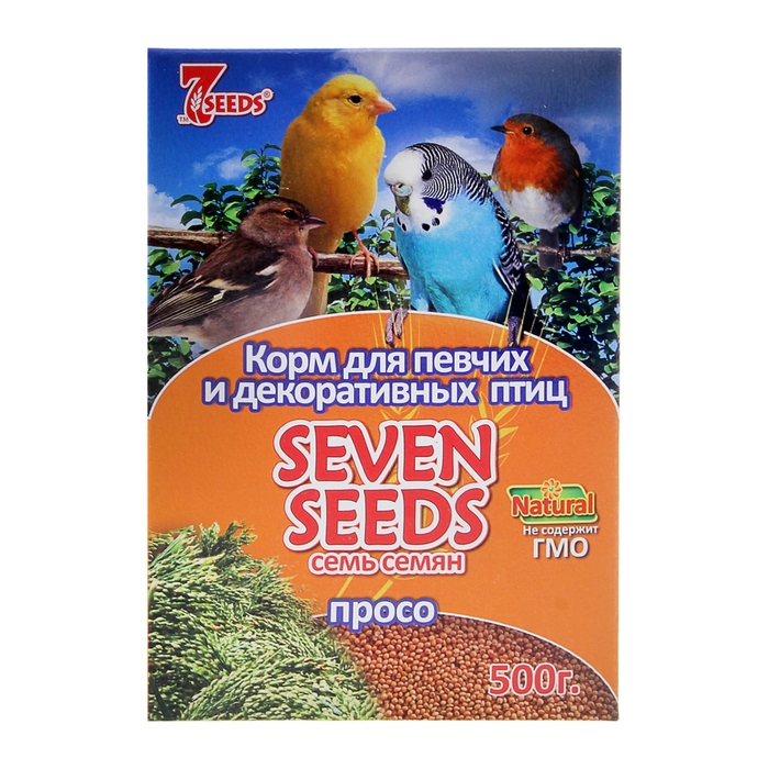 Корм Seven Seeds для птиц, просо, 500 г (3 шт)