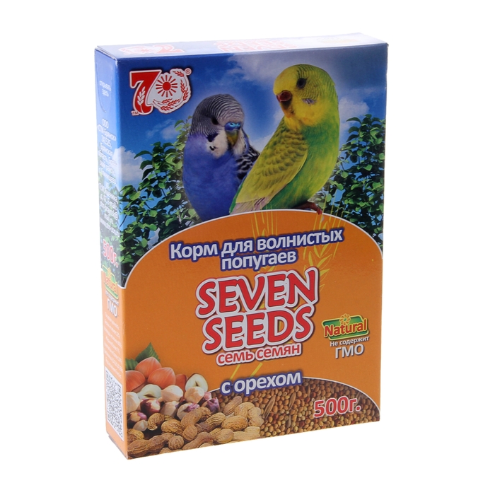 Корм Seven Seeds для волнистых попугаев, с орехами, 500 г (3 шт)