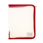 Папка пластиковая А5, молния вокруг, прозрачная, «Офис», ПМ-А5-01, красная