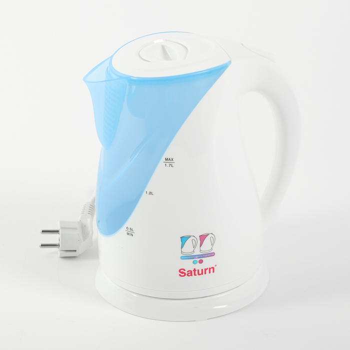 Чайник электрический Saturn ST-EK8014, 2200 Вт, 1.7 л  белый / голубой