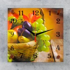 Часы настенные, серия: Кухня, "Корзина с фруктами", 25х25  см, микс - фото 93184
