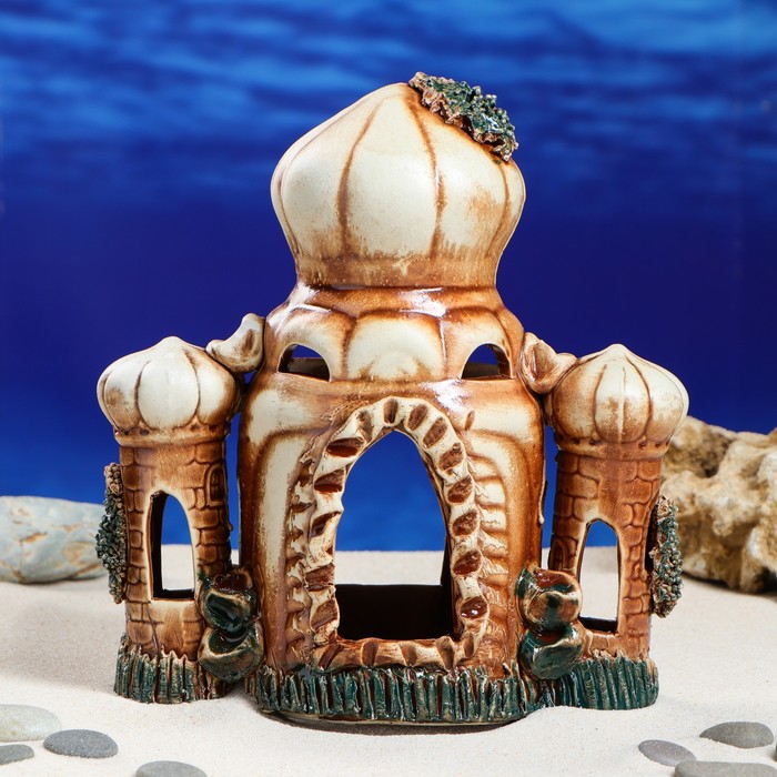 Декорация для аквариума "Восточный замок'', 10 х 21 х 21 см, микс