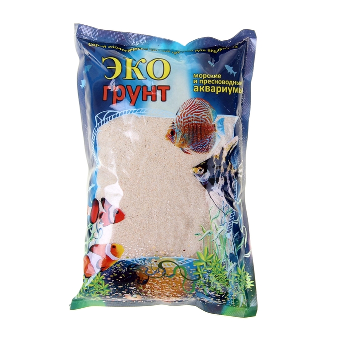 Грунт для аквариума "Песок кварцевый белый" 0,3-0,9 мм, 1 кг 520010