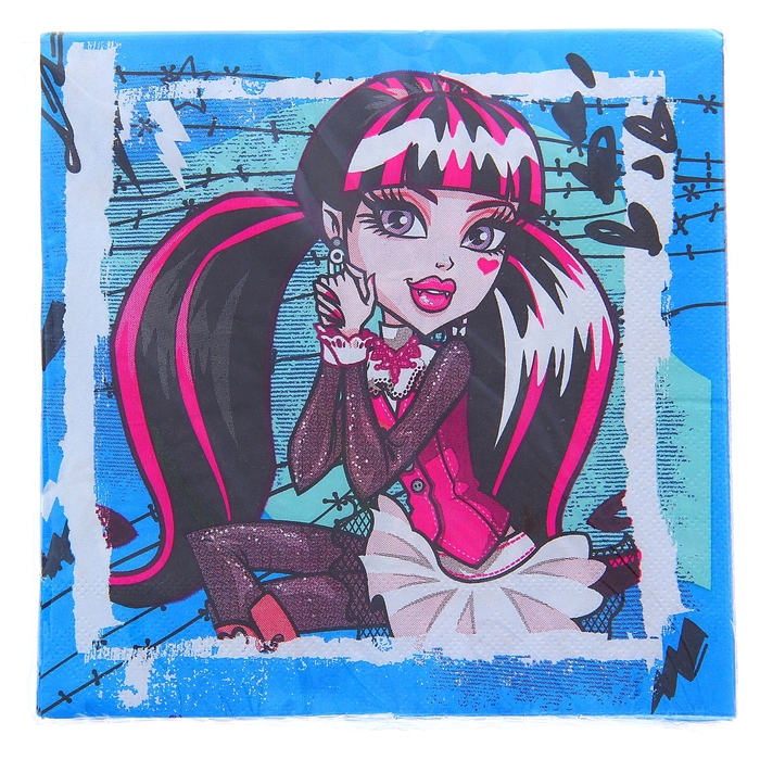 Салфетки бумажные Monster High, 33 см, набор 20 шт.