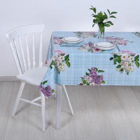 Клеёнка столовая на тканой основе «Ромашки и сирень», 1,25×20 м