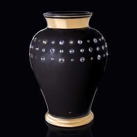 ваза "Изар", черная, керамика, стразы Swarowski, 31x31xh:46 см