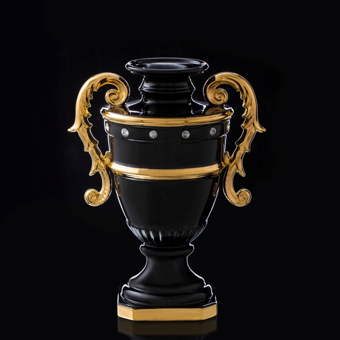 Uzola vase black with Swarowski rhinestones. 
