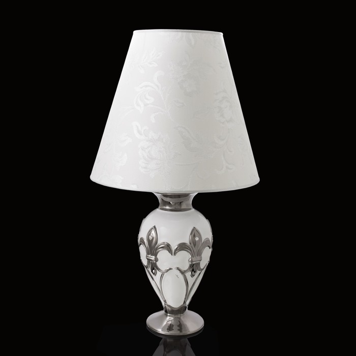 лампа "Морава",белая с серебром, керамика,17x17xh:35 см - фото 8266560