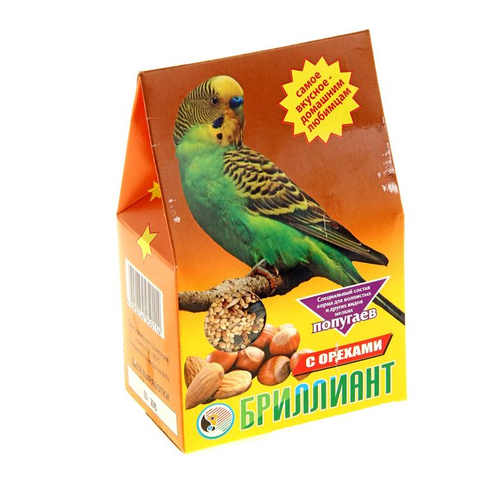 Корм "Бриллиант" для попугаев, с орехами, 400 г (2 шт)
