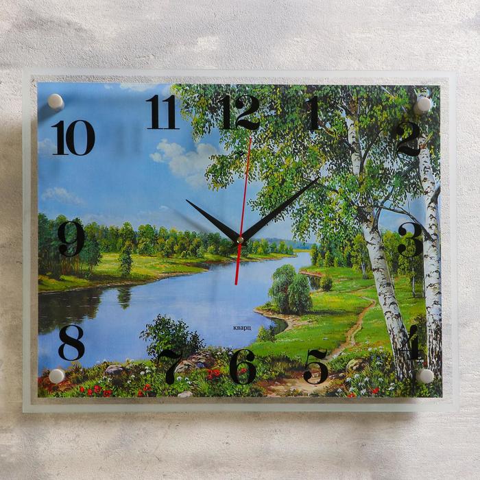 Часы настенные, серия: Природа, "Река", 35х45  см, микс