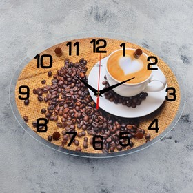 Часы настенные, серия: Кухня, "Чашка кофе", 24х34  см