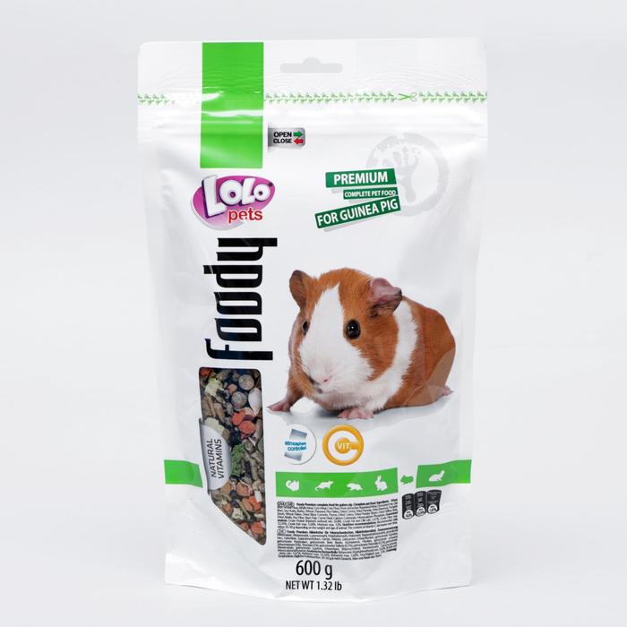 Корм для морских свинок LoLo Pets полнорационный, дойпак 600 г