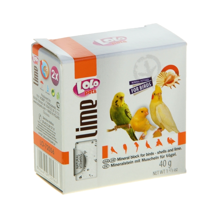 Минеральный камень для птиц LoLo Pets  с ракушками 40 гр