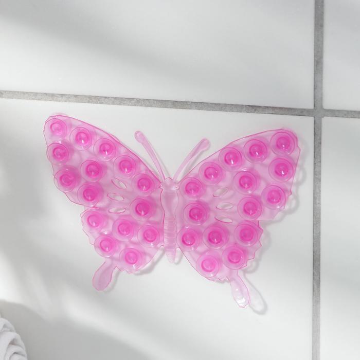 Мини-коврик для ванны «Ажурная бабочка», 9×11,5 см, цвет МИКС - фото 283143