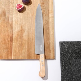 Нож кухонный универсальный «Поварская тройка», лезвие 25 см, с деревянной ручкой
